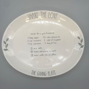 Rae Dunn SHARE THE LOVE  THE GIVING PLATE 11x13" Oval Platter
